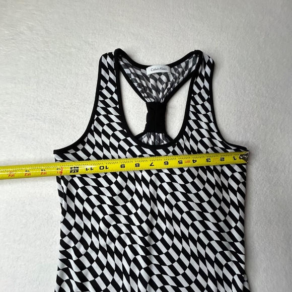 Calvin Klein Checkerboard Racing Dress Women Racer Back Small Midi - Picture 8 of 11